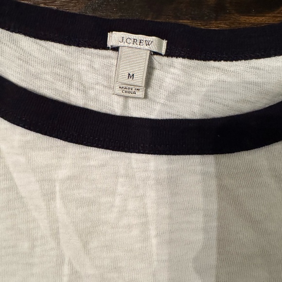 J. Crew Cream and Tan Crewneck - Picture 3 of 3